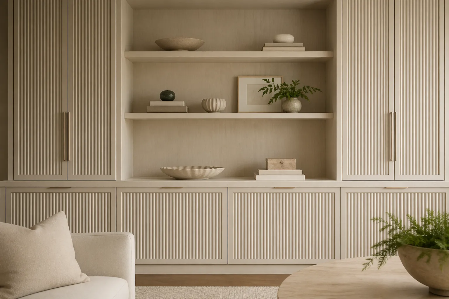 Fluted and Reeded Details in Built-Ins
